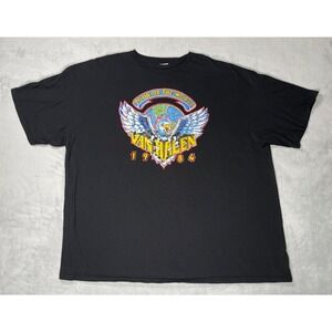 Van Halen Tour Of The World 1984 Mens 2XL Black Graphic Band T Shirt